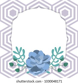 Emblem frame with desert plants