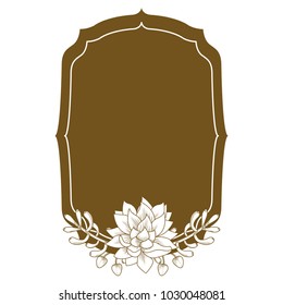 Emblem frame with flowers