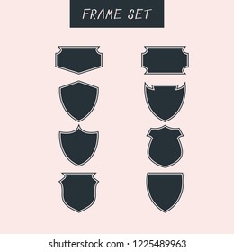 emblem frame vintage set vector