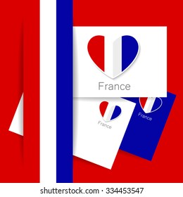 The emblem of France - French heart. The presentation of corporate identity.