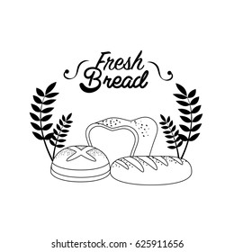 emblem fresh bread bakery with branches
