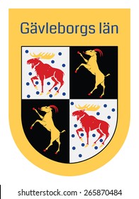 Emblem of Gavleborgs lan, Sweden. Useful for sticker or magnet