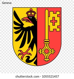 Emblem of Geneva. City of Switzerland. Vector illustration
