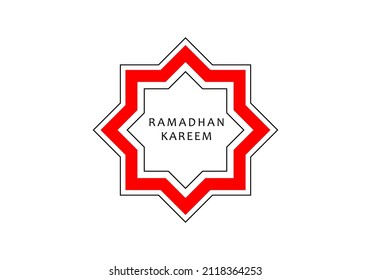emblem geometri ramadan kareem, vector illustrasi
berwarna merah