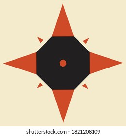 Emblem with geometrical shapes, vector