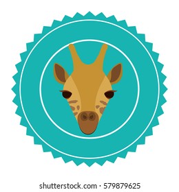 emblem giraffe hunter city icon, vector illustration