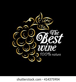 The emblem of the Golden bough of grapes. The concept of wine. 