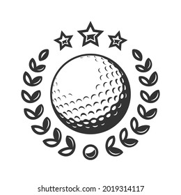 Emblem of a golf ball. Golf tournament vector logo