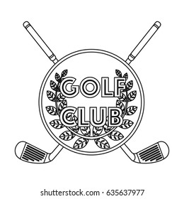 Emblem of the golf club.Golf club single icon in outline style vector symbol stock illustration web.