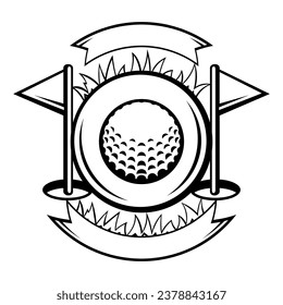 Emblem with golf symbols. Sport club label or emblem.