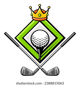 Emblem with golf symbols. Sport club label or emblem.