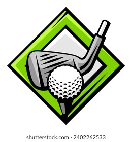 Emblem with golf symbols. Sport club label or emblem.
