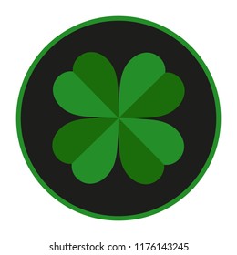 emblem green leaf clover in a black circle