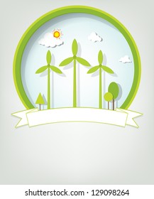 emblem with green windmills