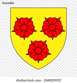 Emblem of Grenoble. City of France. Vector illustration