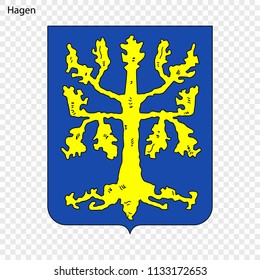 Emblem of Hagen. City of Germany. Vector illustration