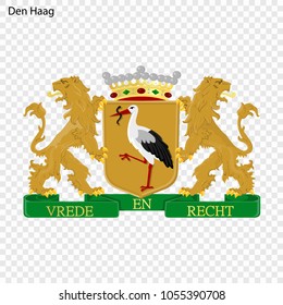 Emblem of The Hague. City of Netherlands. Vector illustration