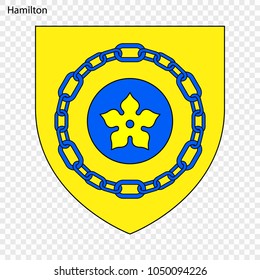 Emblem of Hamilton. City of Canada. Vector illustration