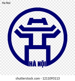 Emblem of Hanoi. City of Vietnam. Vector illustration