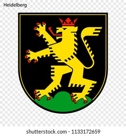 Emblem of Heidelberg. City of Germany. Vector illustration