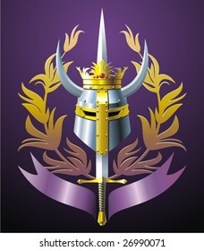 Emblem with helmet.