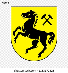 Emblem of Herne. City of Germany. Vector illustration