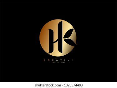 Emblem-HK-Verbindung einfaches Monogramm-Luxus-Gold-Logo