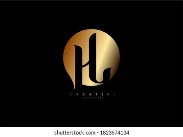 Emblem-HL-Verbindung einfaches Monogramm-Luxus-Gold-Logo