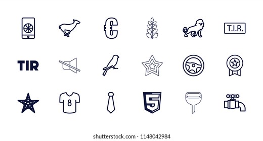 Emblem icon. collection of 18 emblem filled and outline icons such as starfish, lion, antelope, sparrow, euro, medal, wheel, tie. editable emblem icons for web and mobile.