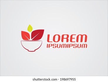 emblem icon ecology, vegetarian, red