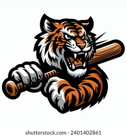 emblem icon logo baseball tiger vector