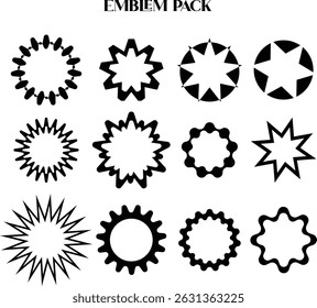 Ilustración de Arte vectorial de Emblem Icon Pack 