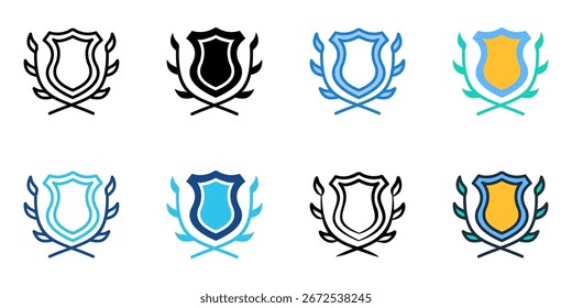 Ícone de emblema definir coleção de vários estilos 
