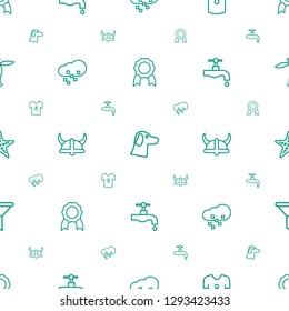 emblem icons pattern seamless white background. Included editable outline medal, wolf, football t shirt, defragmentation, helmet, tap, starfish icons. emblem icons for web and mobile.
