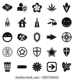 Emblem icons set. Simple set of 25 emblem vector icons for web isolated on white background