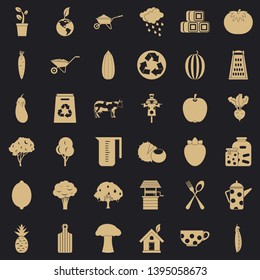 Emblem icons set. Simple style of 36 emblem vector icons for web for any design
