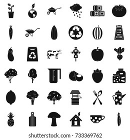 Emblem icons set. Simple style of 36 emblem vector icons for web isolated on white background