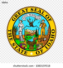 Emblem of Idaho, state of USA. Vector illustration