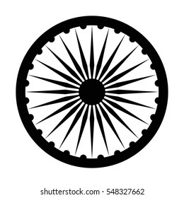 Black Ashoka Wheel Indian Symbol Ashoka Stock Vector (Royalty Free ...