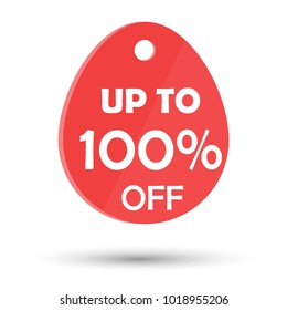 emblem with an indication of a discount on a white background. 100%