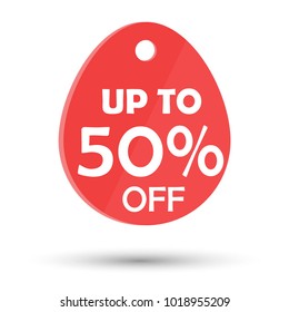 emblem with an indication of a discount on a white background. 50%