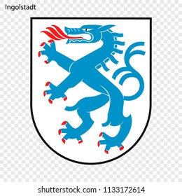 Emblem von Ingolstadt. Stadt Deutschland. Vektorillustration