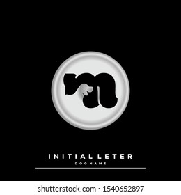 Emblem Initial Letter M Name Dog Logo For Dog Tag Liontin.