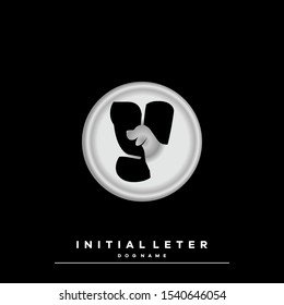 Emblem Initial Letter Y Name Dog Logo For Dog Tag Liontin.