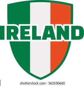 Emblem in irish colors and ireland word