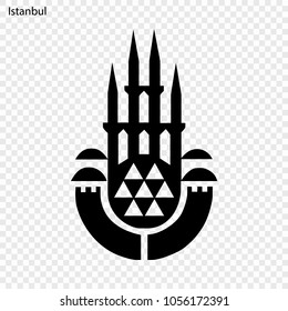 Emblem of Istanbul. City of Turkey. Vector illustration