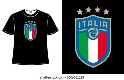 The emblem of the Italy national football team. T shirt print for fan of the Italy.