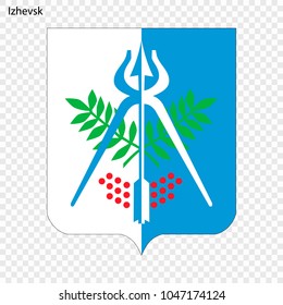 Emblem of Izhevsk. City of Russia. Vector illustration