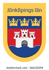 Emblem of Jonkopings lan, Sweden. Useful for sticker or magnet