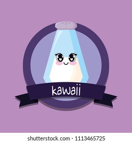 emblem with kawaii icon